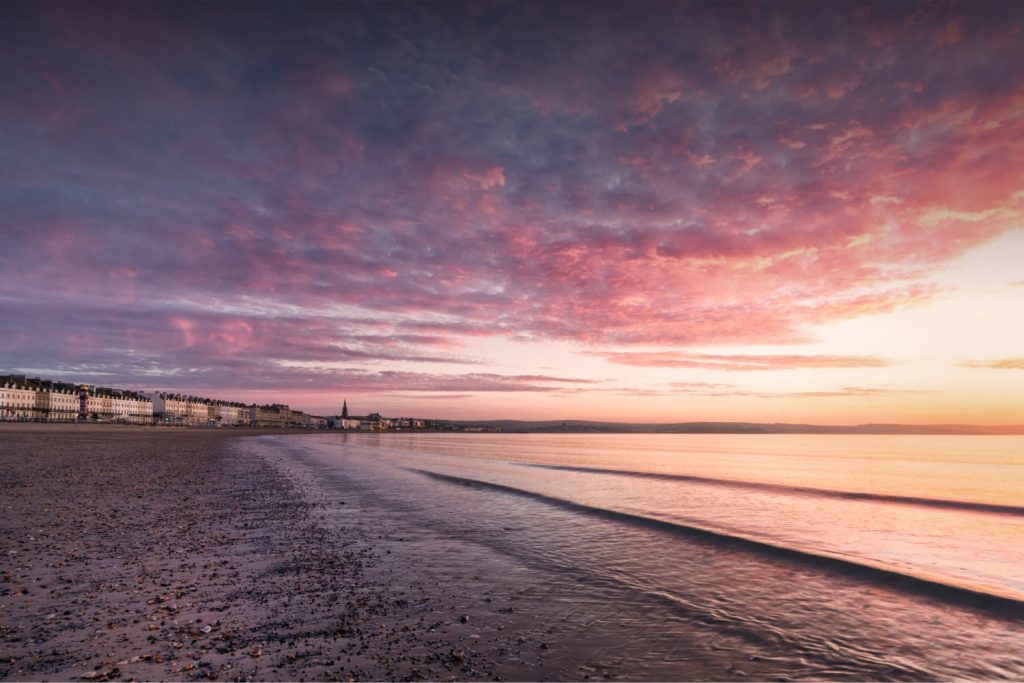 Spring sunrise taken from Weymouth beach Dorset